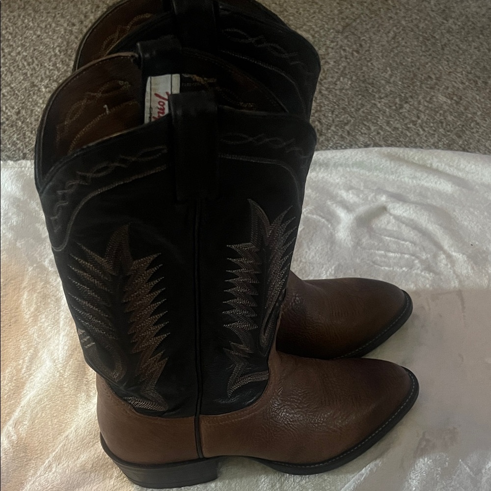 Tony Lama Black and Brown Western Boots